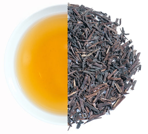 Hojicha Green Tea liquor and leaf direct from Chota Tingrai Tea Estate