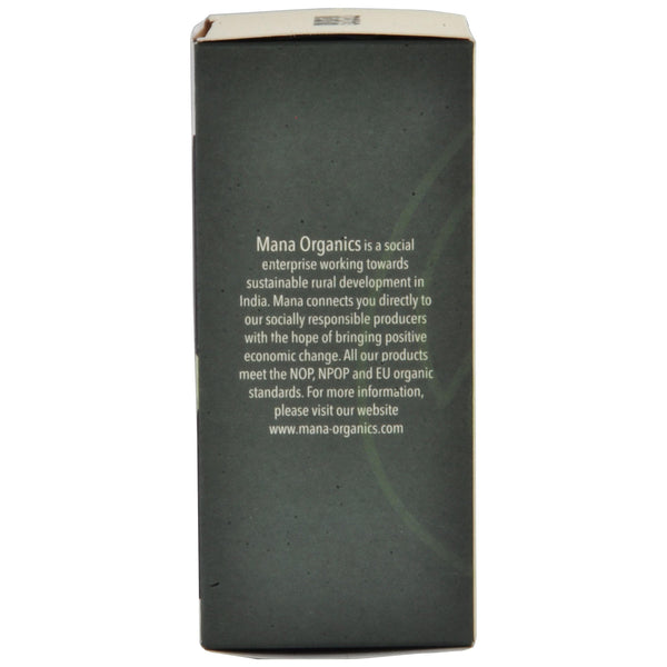 Mana Organics Green Tea Bags Box Side Panel with Barcode