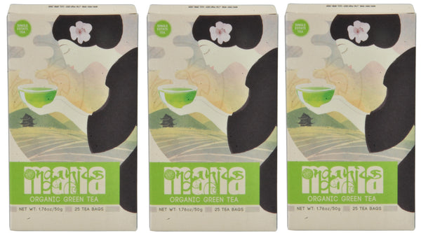 Mana Organics Organic Green Tea Bags Box Triple Pack