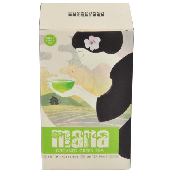 Mana Organics Organic Green Tea Bags Box Top of Box