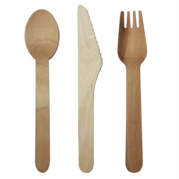 Compostable Disposable Plates, Forks, Knives and Spoons - 10 inch palm leaf plates, biodegradable wooden utensils - 25 Eco-friendly sets